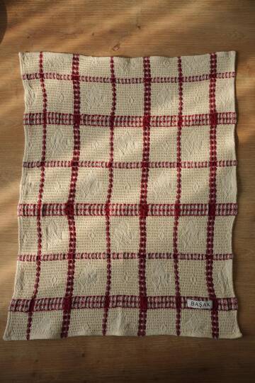 2 ADET Bordo Kareli Mutfak Havlusu 50x40 - 4