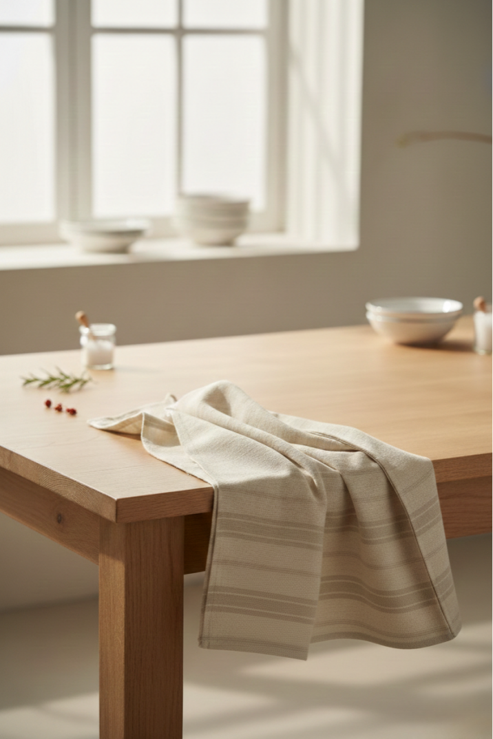 2 ADET Kahve Çizgili Mutfak Havlusu 45x55 - 2