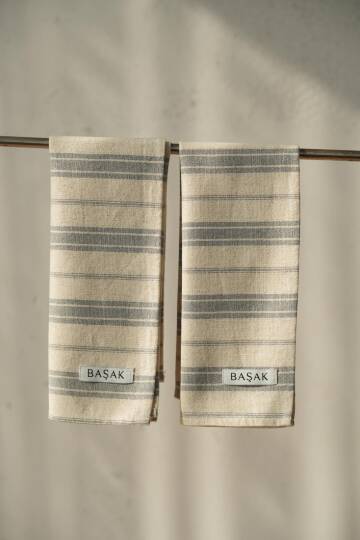 2 ADET Mavi Çizgili Mutfak Havlusu 45x55