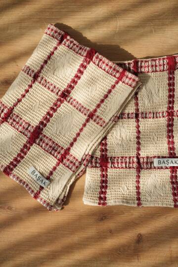 Tekli Bordo Kareli Mutfak Havlusu 50x40 - 5