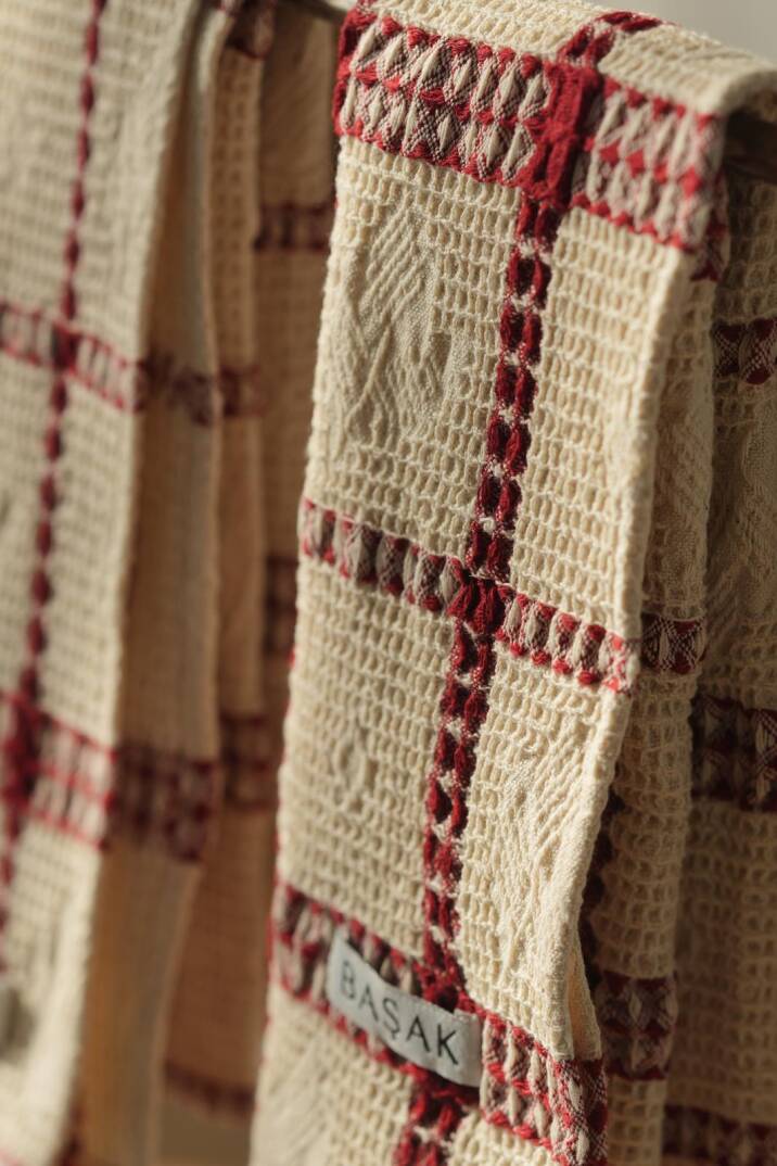 Tekli Bordo Kareli Mutfak Havlusu 50x40 - 1