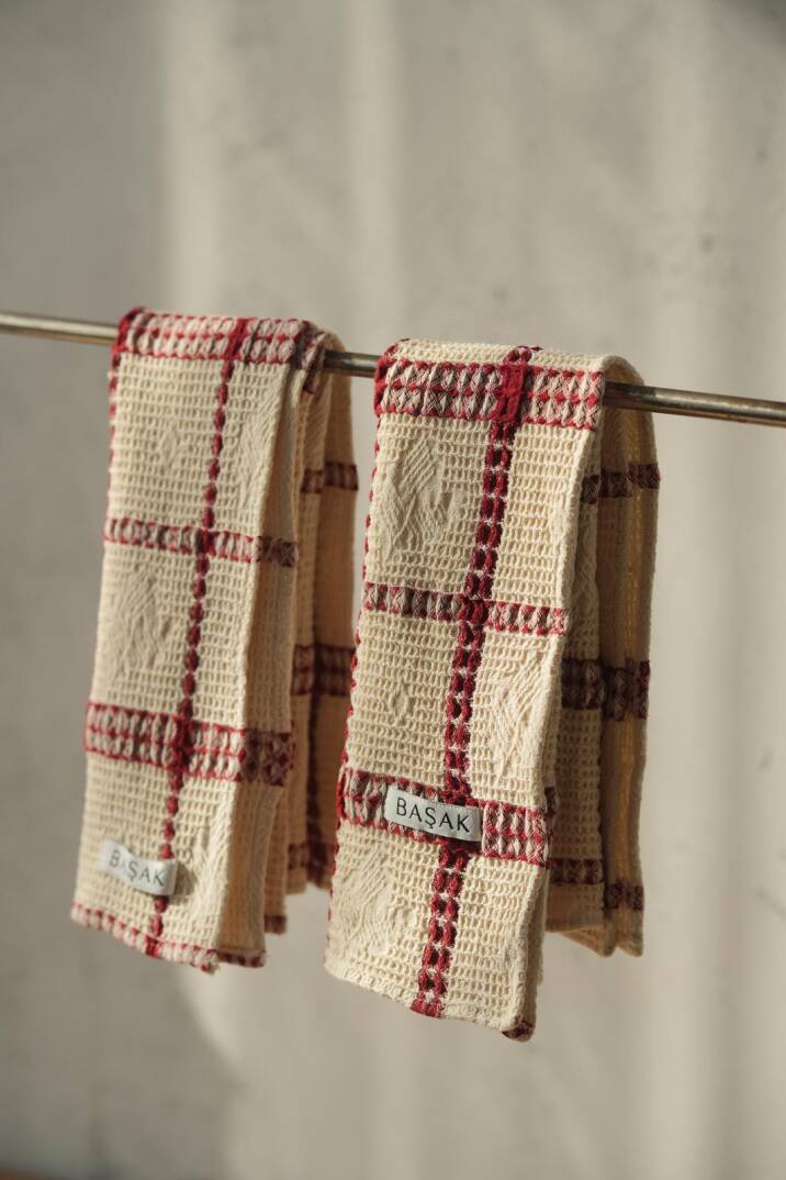 Tekli Bordo Kareli Mutfak Havlusu 50x40 - 4