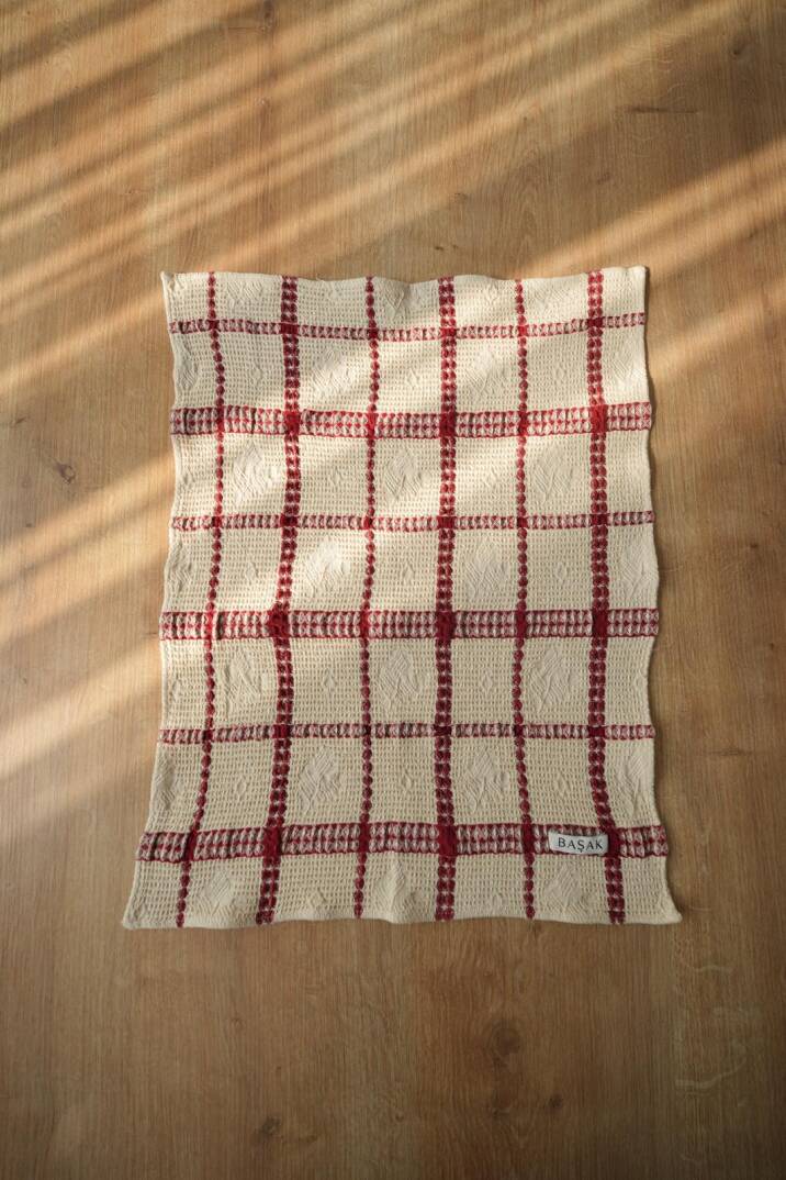 Tekli Bordo Kareli Mutfak Havlusu 50x40 - 2