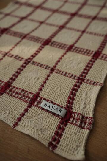 Tekli Bordo Kareli Mutfak Havlusu 50x40 - 3