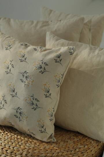 Dal Desen Kanvas Pamuk 45x45 Kırlent Kılıfı - 4