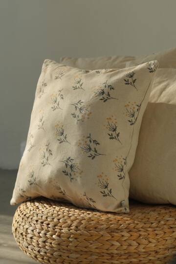 Dal Desen Kanvas Pamuk 45x45 Kırlent Kılıfı