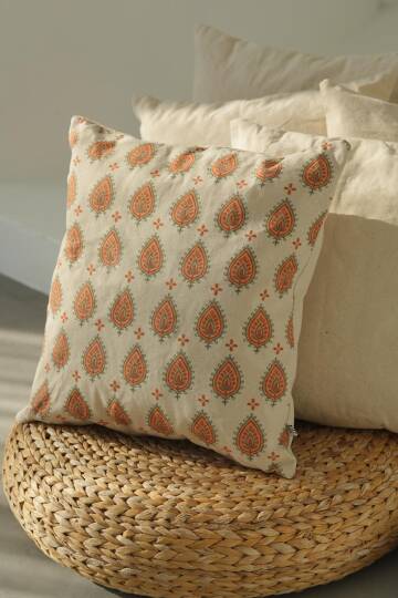 Damla Desen Kanvas Pamuk 45x45 Kırlent Kılıfı - 2