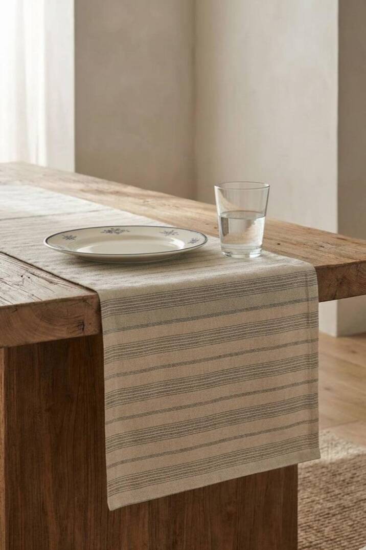 Gri Çizgili Runner 140x40 - 1