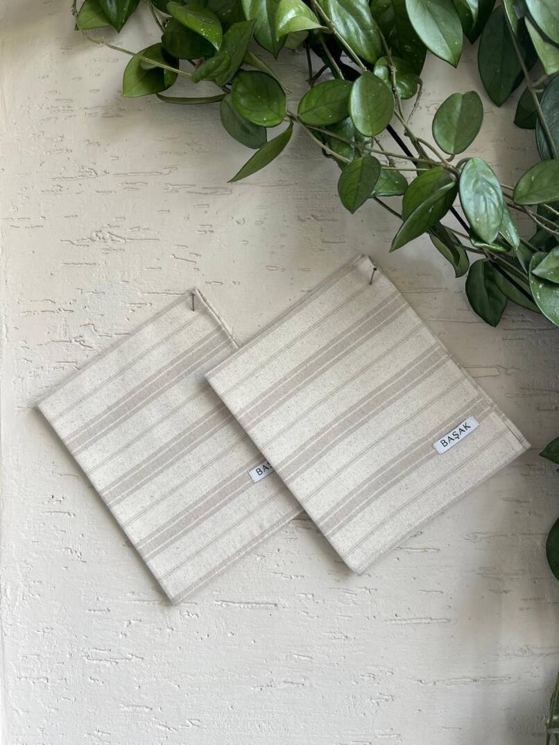 Tekli Kahve Çizgili Mutfak Havlusu 45x55 - 3