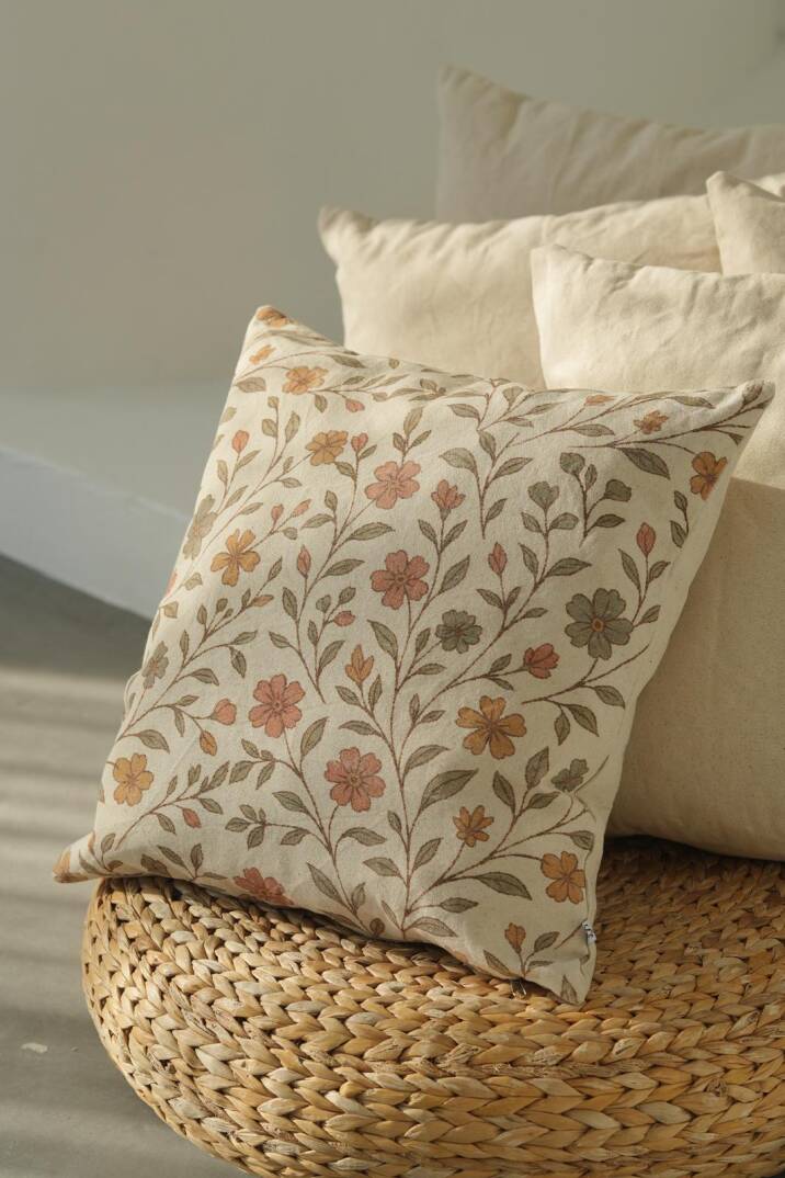 Kır Çiçeği Kanvas %100 Pamuk 45x45 Kırlent Kılıfı - 1