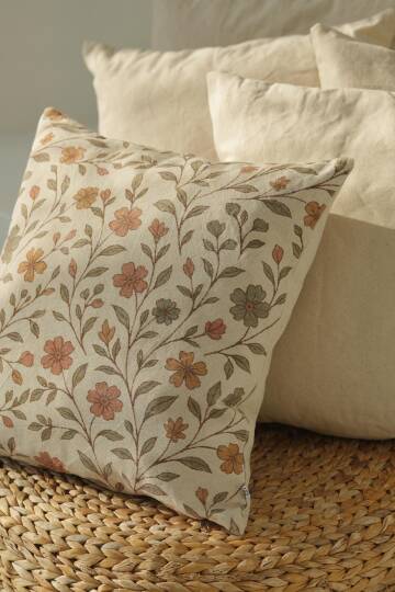 Kır Çiçeği Kanvas %100 Pamuk 45x45 Kırlent Kılıfı - 4